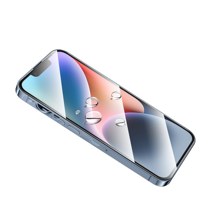 iPhone 14 Full-Screen Vollbild Panzer Glas mit Rahmen   Montagerahmen