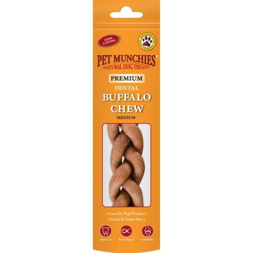 Petisco dental médio para cães, sabor Buffalo.