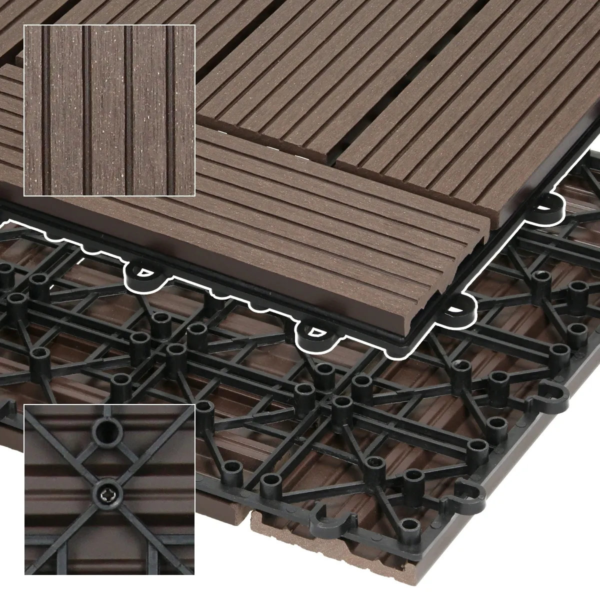 ECD Germany 44 Dalles de terrasse - Marron foncé