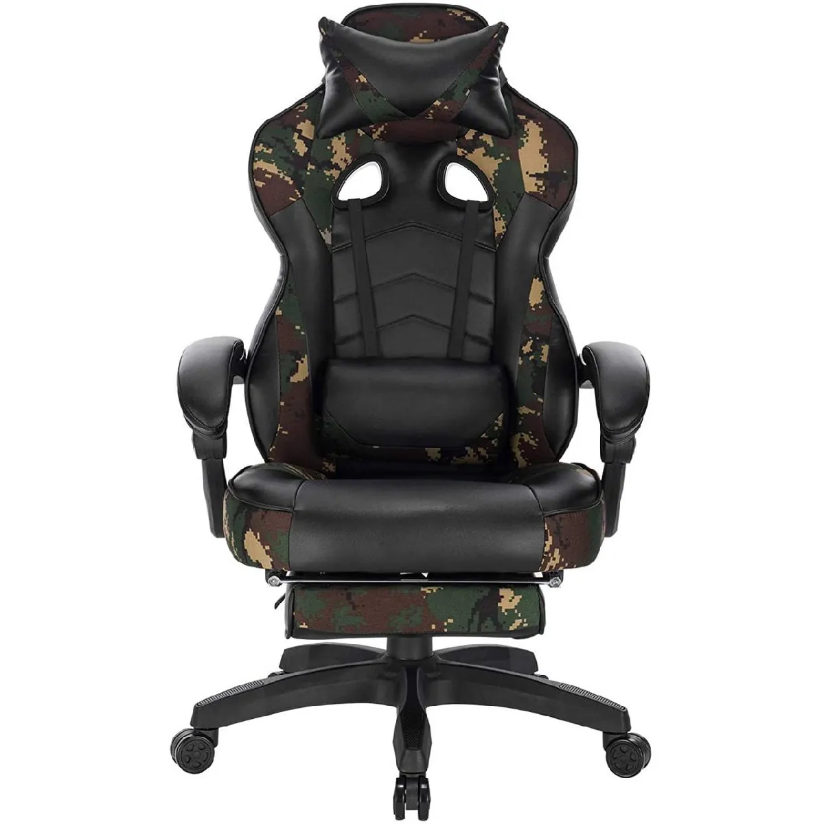 Helloshop26 Fauteuil Gaming Camouflage Noir