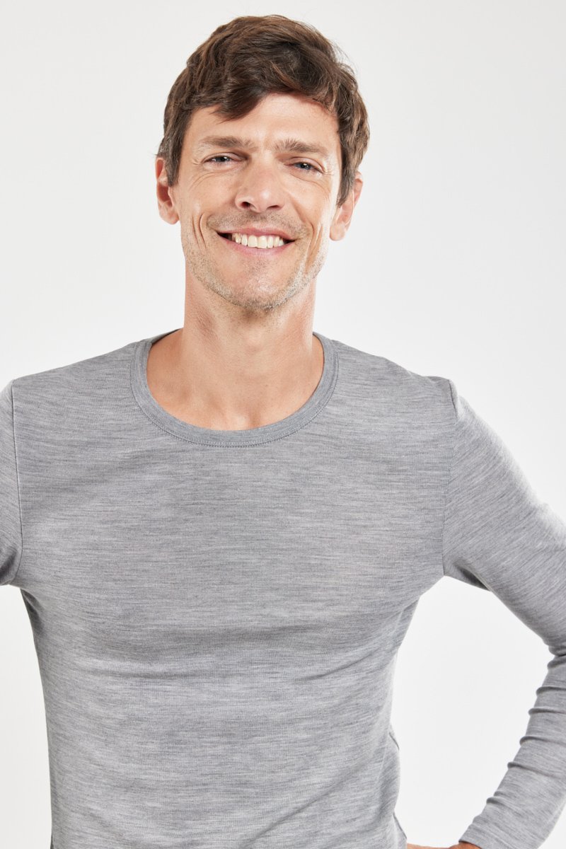 T-shirt manches longues - laine et soie