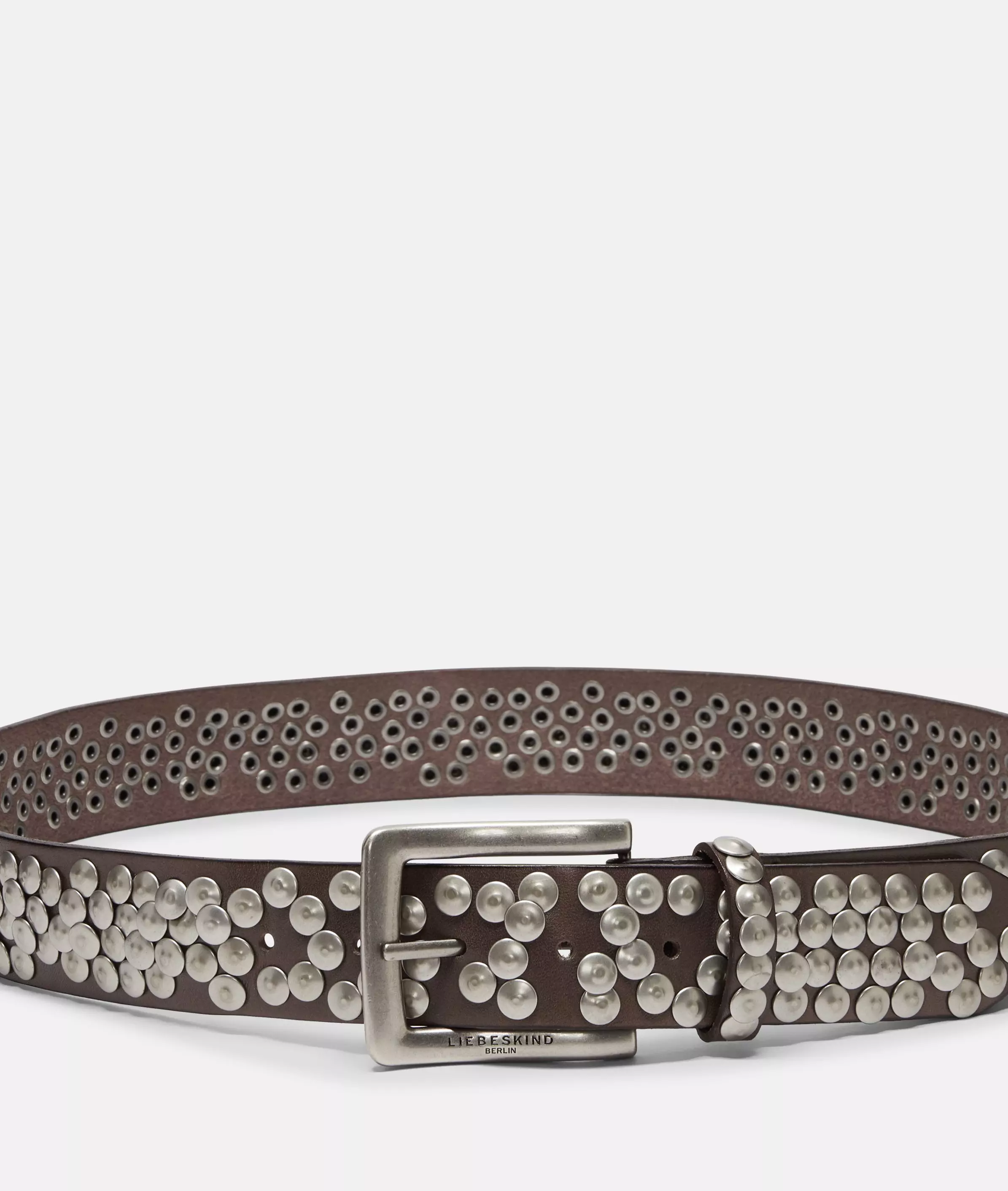 Belt Wide studded belt made from cowhide leather