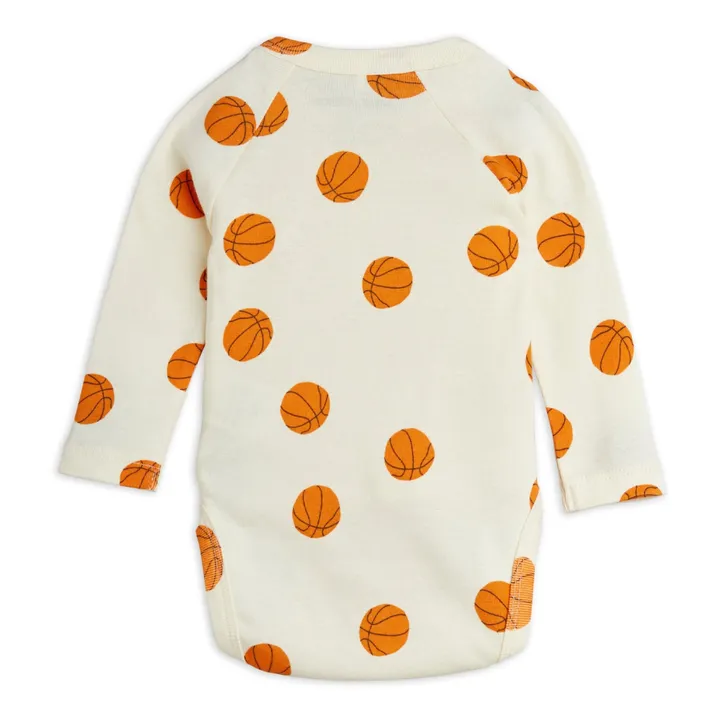 Mini Rodini Body Cache-Cœur Basketball Coton Bio | Ecru