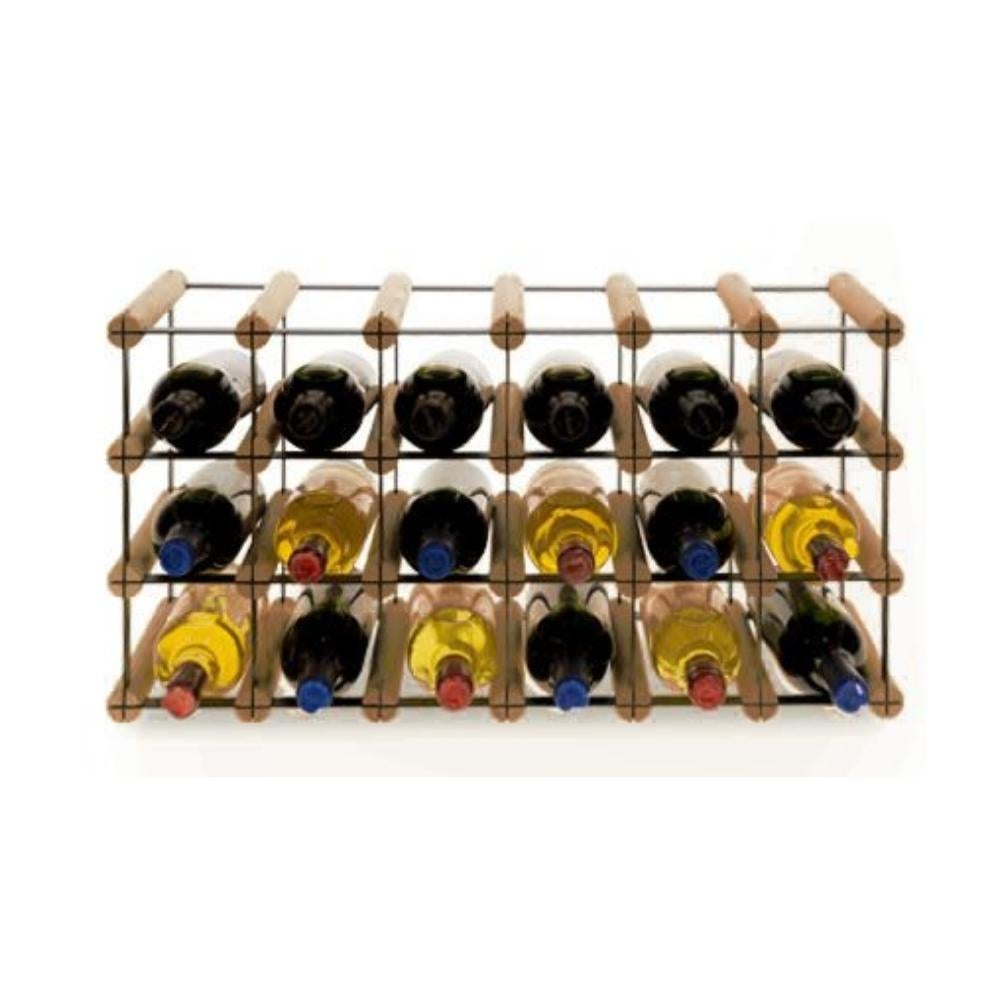 PROREGAL Modulair Wijnrek Vinotega Mod Metaal HxBxD 32,5 x 62,5 x 24,5 cm 6 x 3 Flessen Massief grenenhout Bruin Geolied