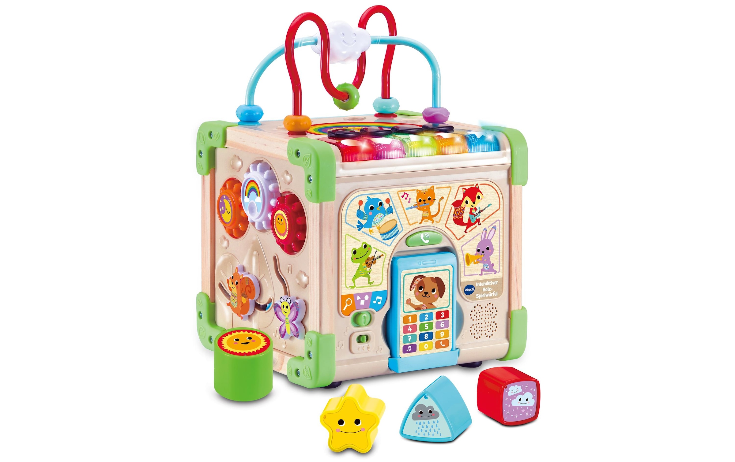 Vtech® Lernspielzeug »Interaktiver Holz-Spielwürfel FSC«
