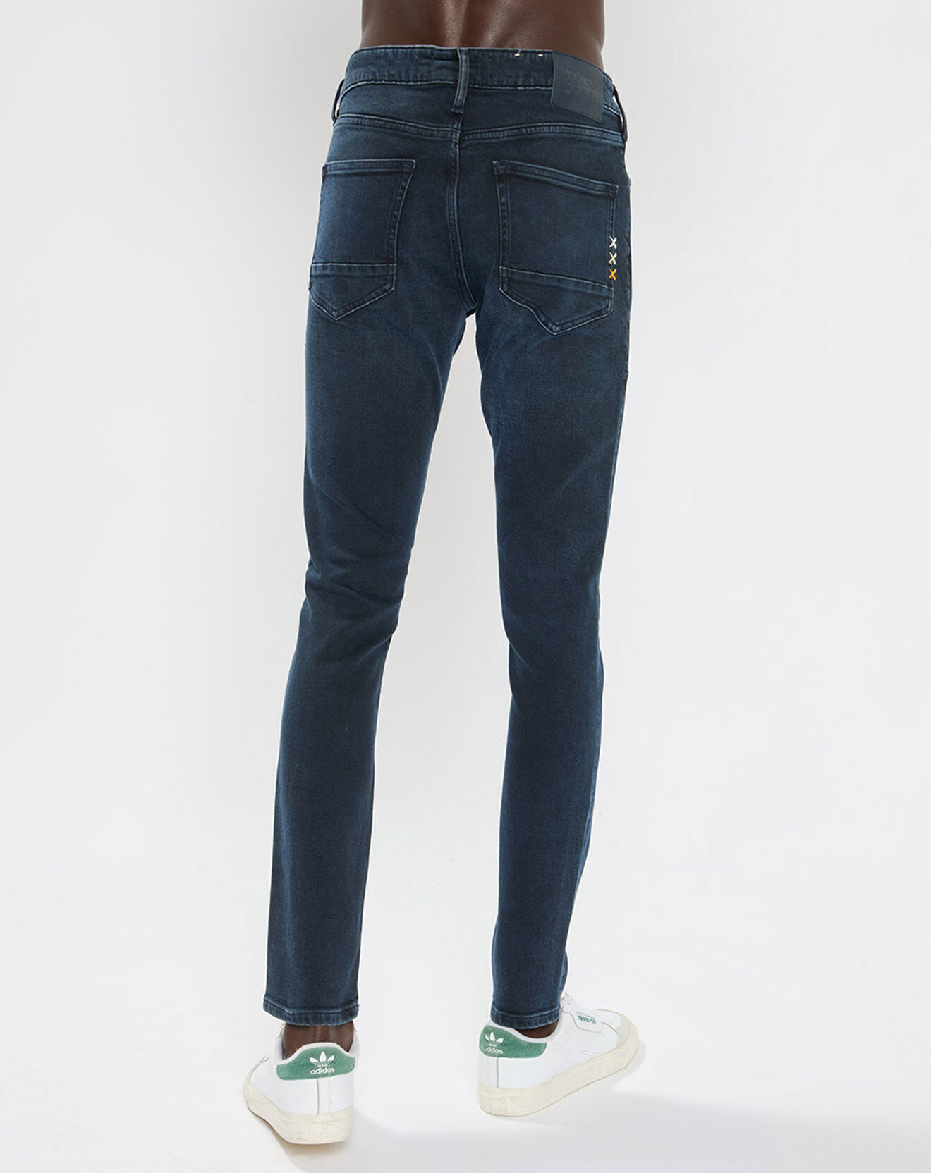 Scotch & Soda Jean en Coton Bio mélangé Skinny Fit Skim bleu foncé