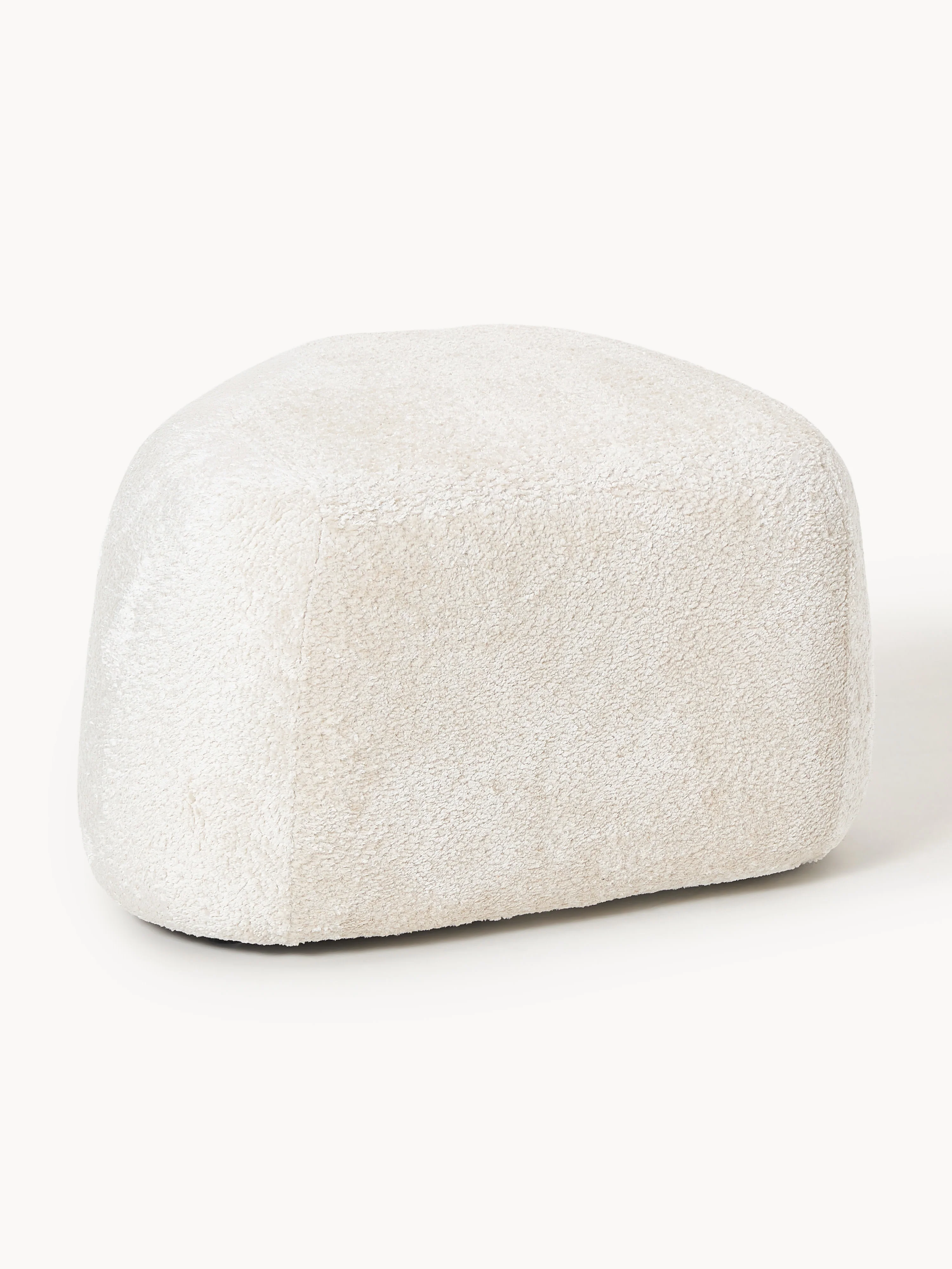 Ovale teddy-bouclé poef Wolke