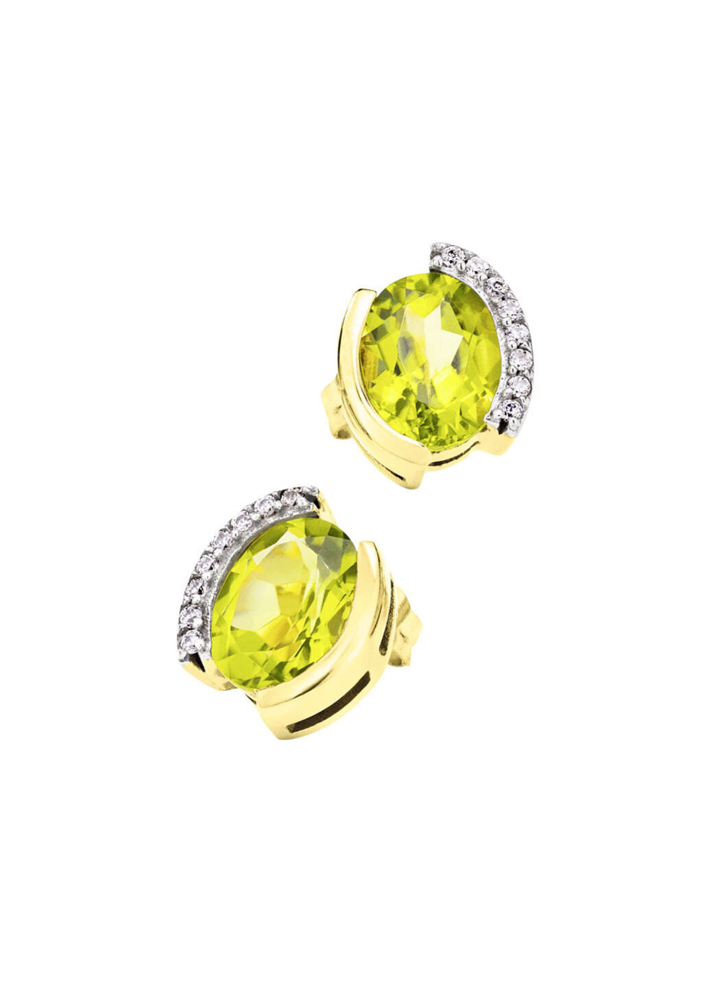 Ohrstecker mit echt Peridot und synth. Zirkonia