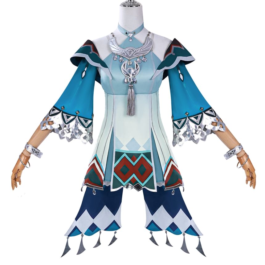 Custaplayu - Genshin Impact Lan Yan Cosplay Kostuumset / Pruik / Schoenen