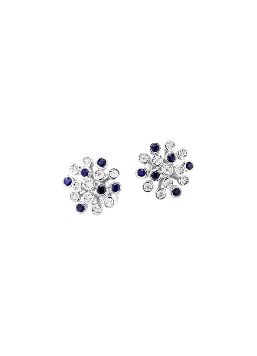 Hochwertige Ohrstecker mit Safir und Brillanten