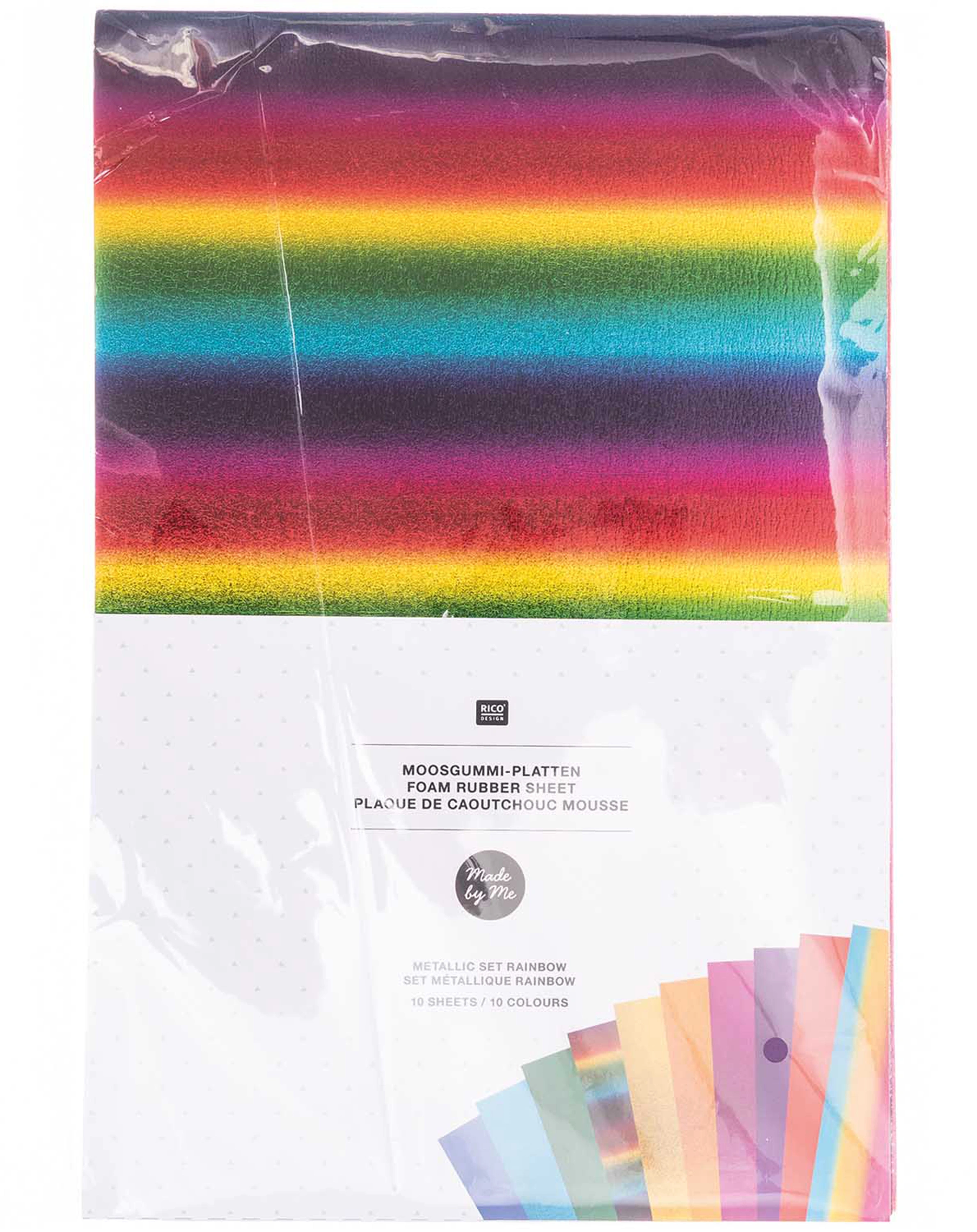 Moosgummiplatten METALLIC RAINBOW 10er-Pack