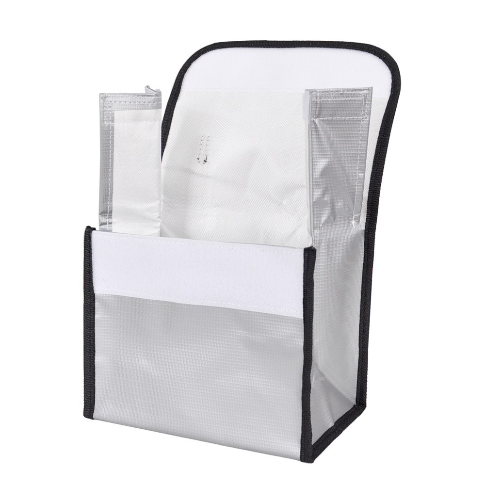 (21x11.5cm) Feuerfeste Lipo Batterie Safe Bag Explosionsgeschützte Aufbewahrungs Tasche - Silber