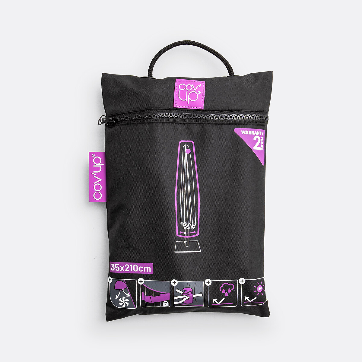 LA REDOUTE INTERIEURS<br>Capa protetora para guarda-sol reto D35xH210 Pext