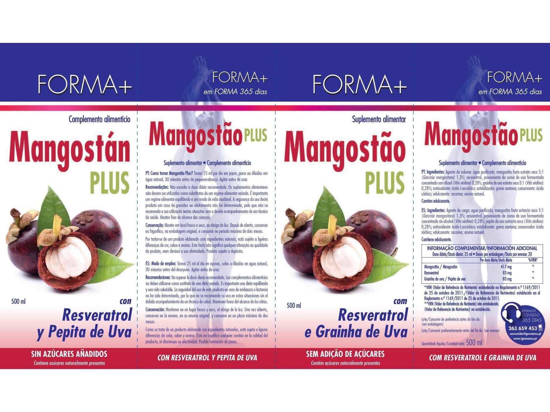 SUPLEMENTO FORMA  MANGOSTÃO PLUS 500ML