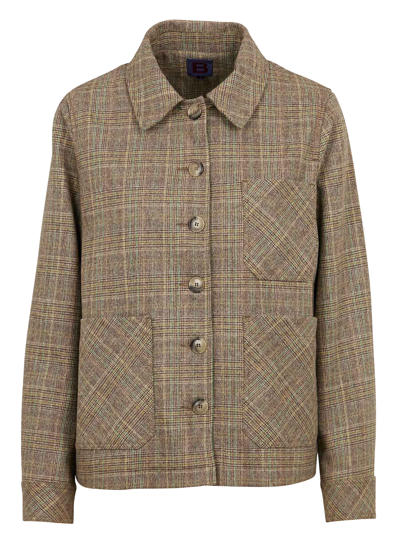 GOLTA - Veste droite à carreaux| Marron