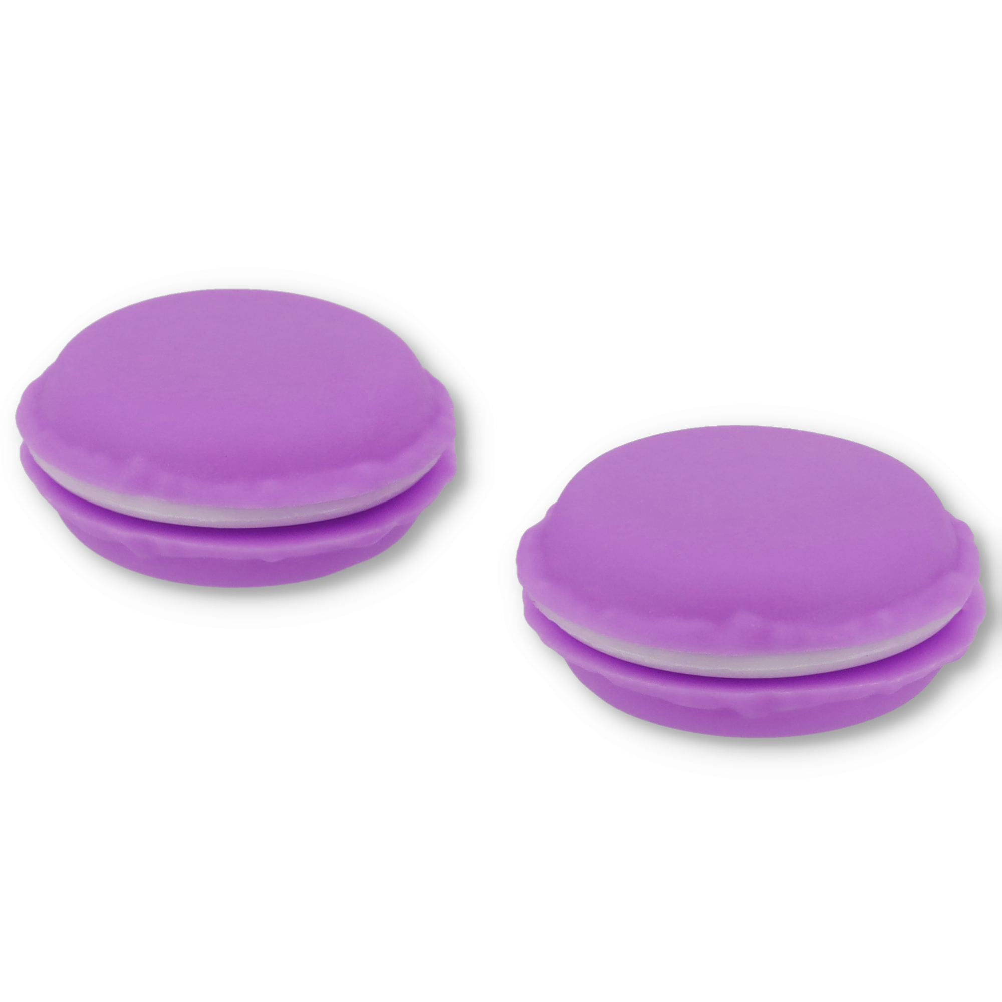 (2er Set) Mini Medikamenten Dosierer Macaron Dosett Tablettenbox Supplements Pillendose Tablettenspender - Lila