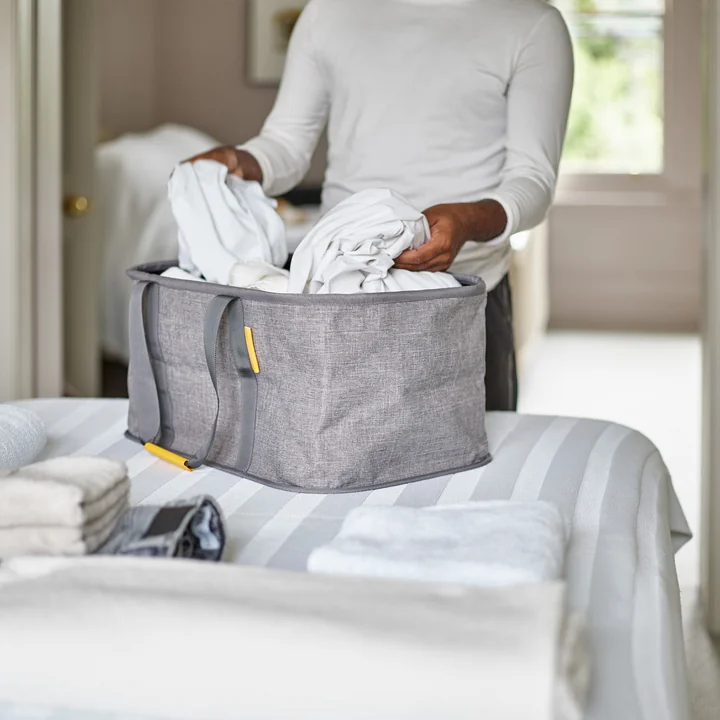 Joseph Joseph - Love your Laundry Set, Tota Trio 60 l & Hold-All Faltbarer Wäschekorb, grau