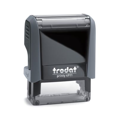 TRODAT Printy 4911 - Tampon personnalisable avec 3 lignes de texte - zone d'impression 38 X 14 MM - gris