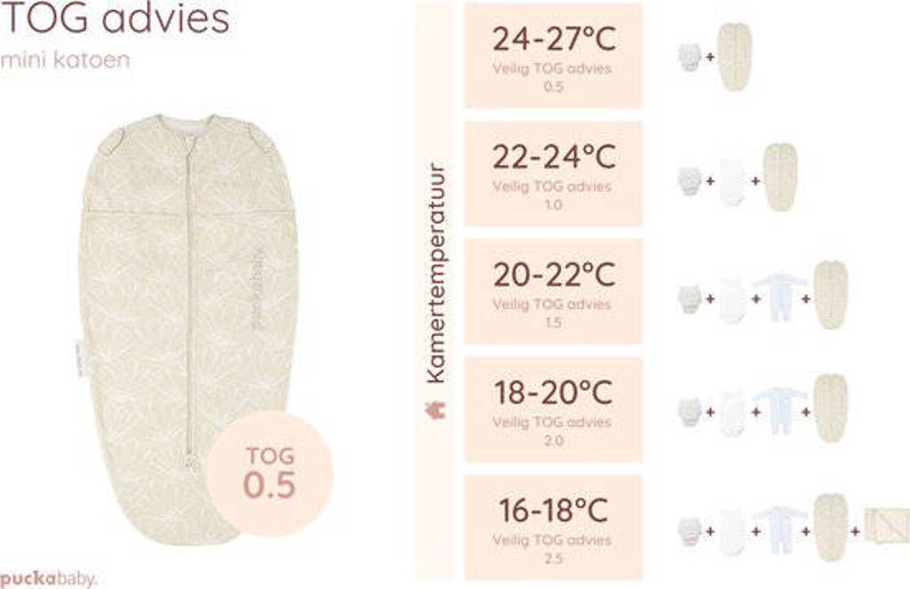 The Original Mini inbakerslaapzak 3-6 mnd Seashell Sand