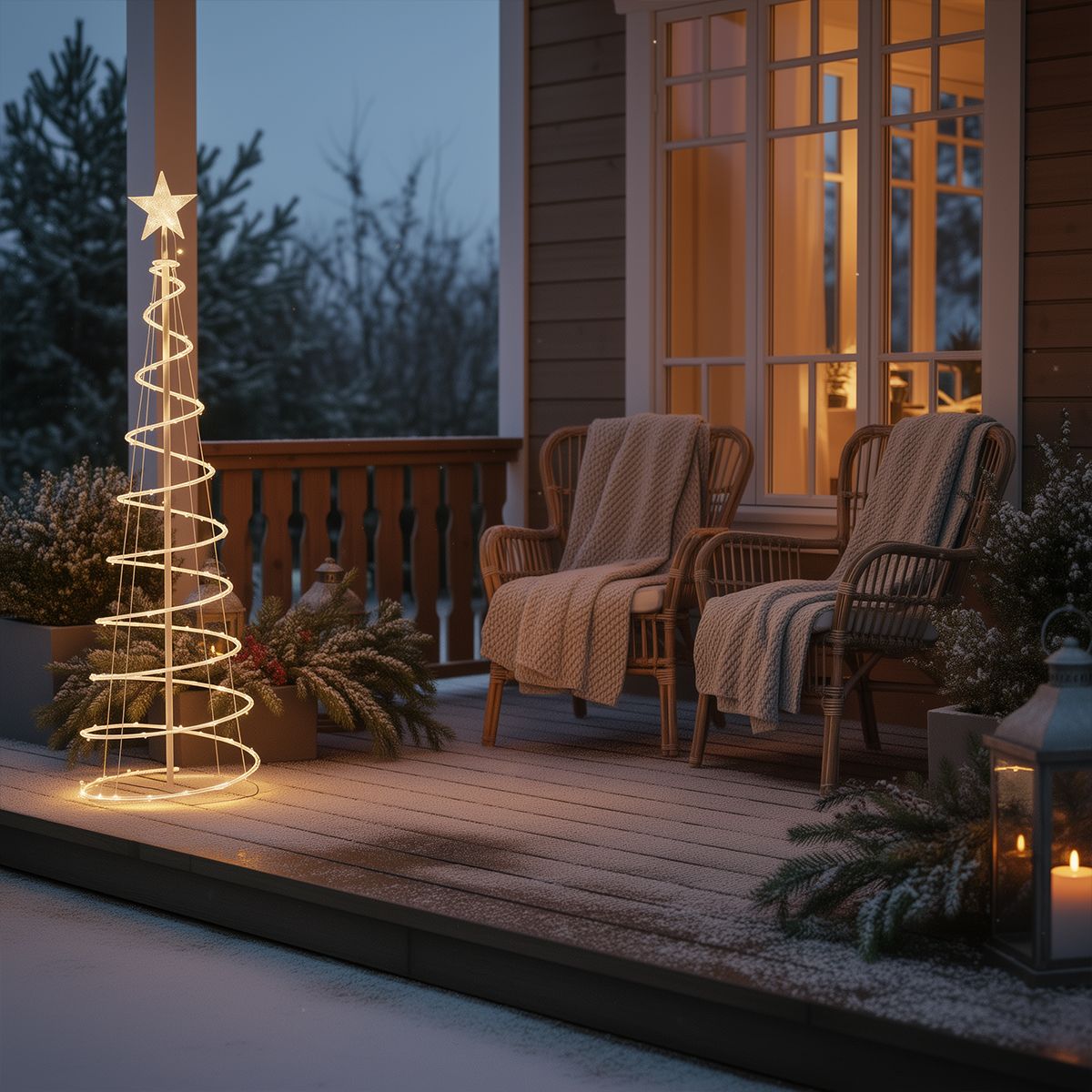 Kerst kerstboom wit incl. LED IP44 - Puno