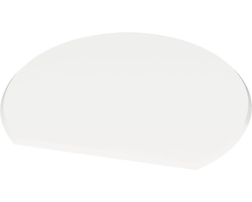Ronde glazen brandwerende plaat 105x120 cm met afgeschuinde rand
