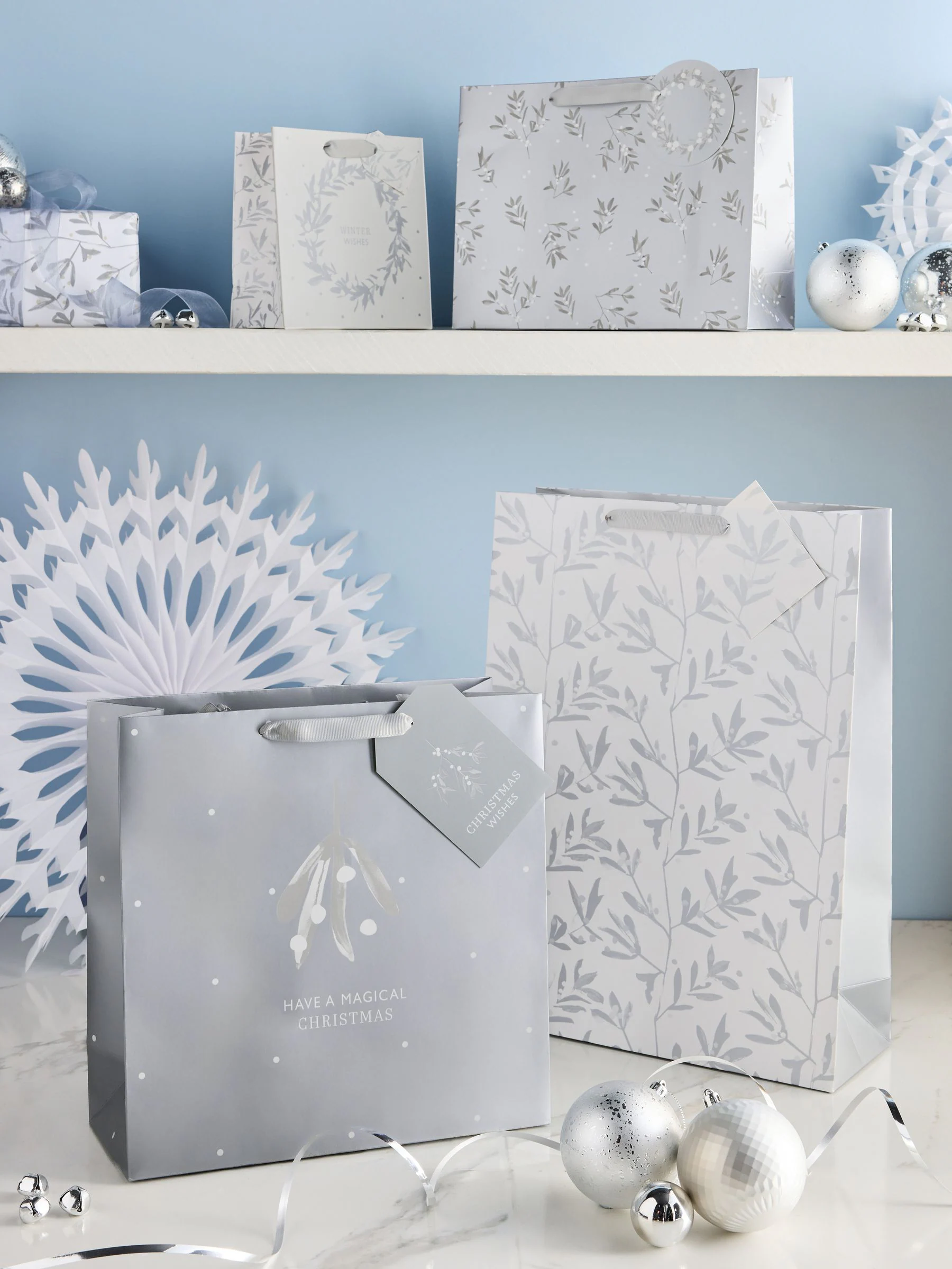 Cadeautassen met kerstmis-print