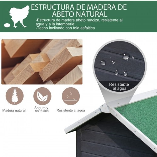 Galinheiro de madeira para galinhas PawHut, para uso externo.