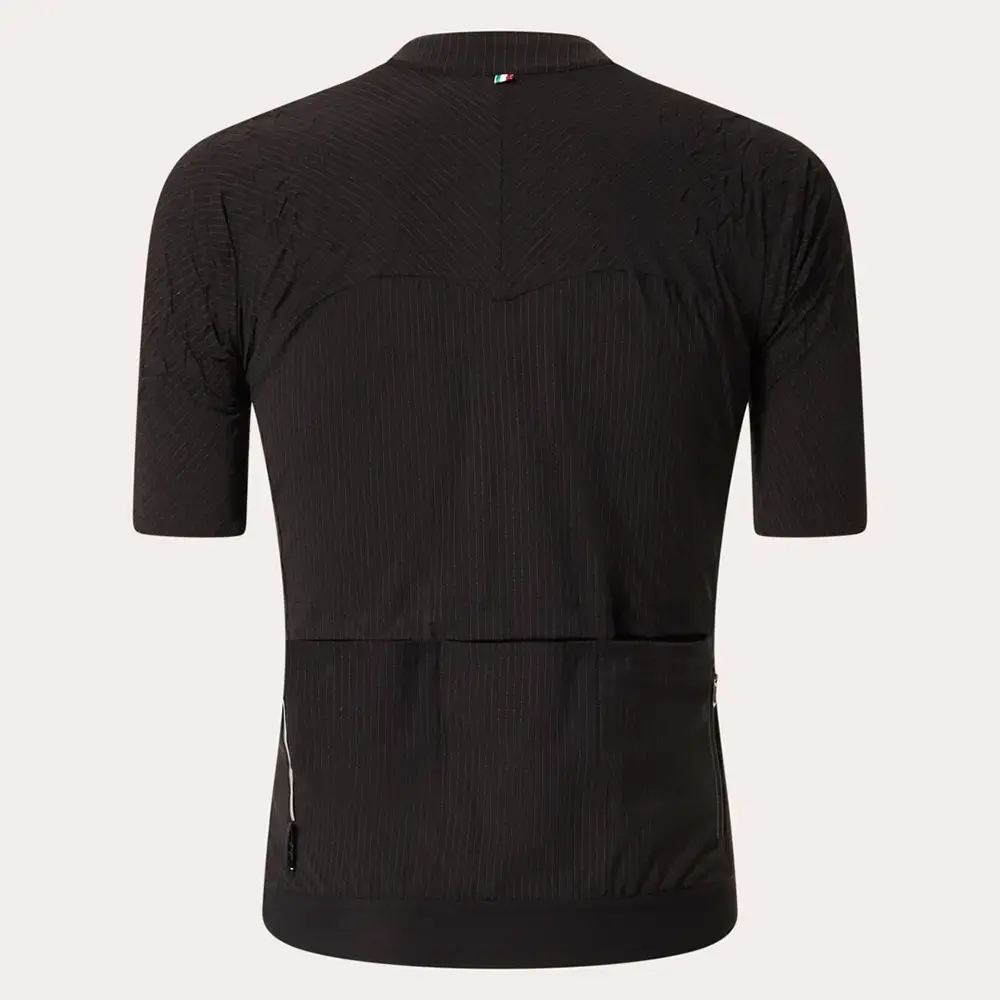 Q36.5 x Oakley Gridskin Pinstripe Fietsshirt Korte Mouwen Zwart Heren