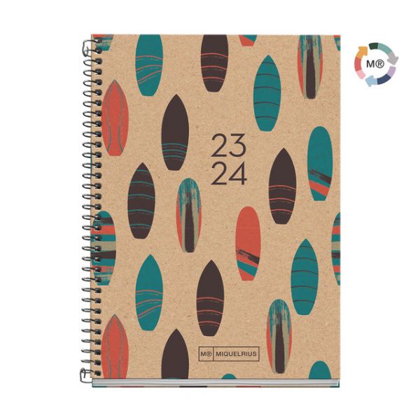 Miquelrius Agenda Escolar 2023-2024 Activa Diária Reciclada Surf Castelhano 11 7x17 4 cm