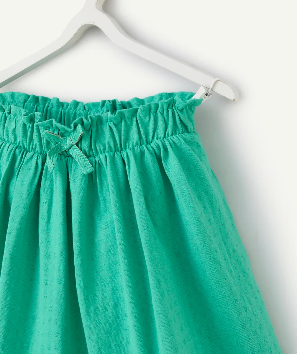 jupe fille en coton bio verte