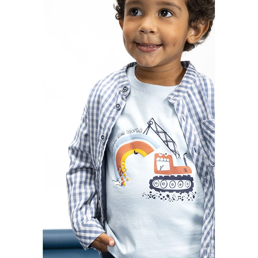 T-shirt manches longues en jersey print fantaisie - Bleu