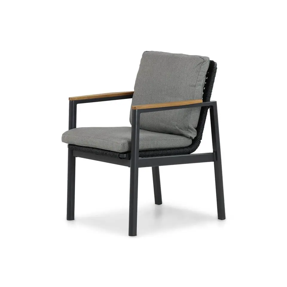Tuinset 4 personen 85 cm Aluminium/rope Grijs Coco Ralph/Venustas