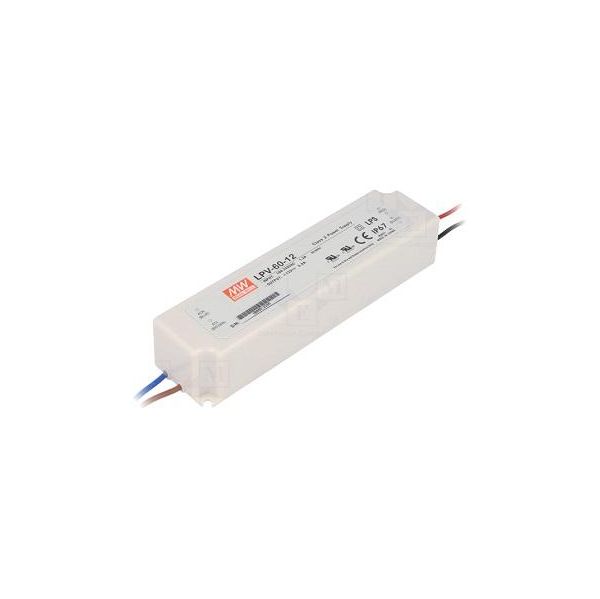 Mean Well Fonte Alimentação 12VDC 5.0A 60W IP67 - LPV-60-12