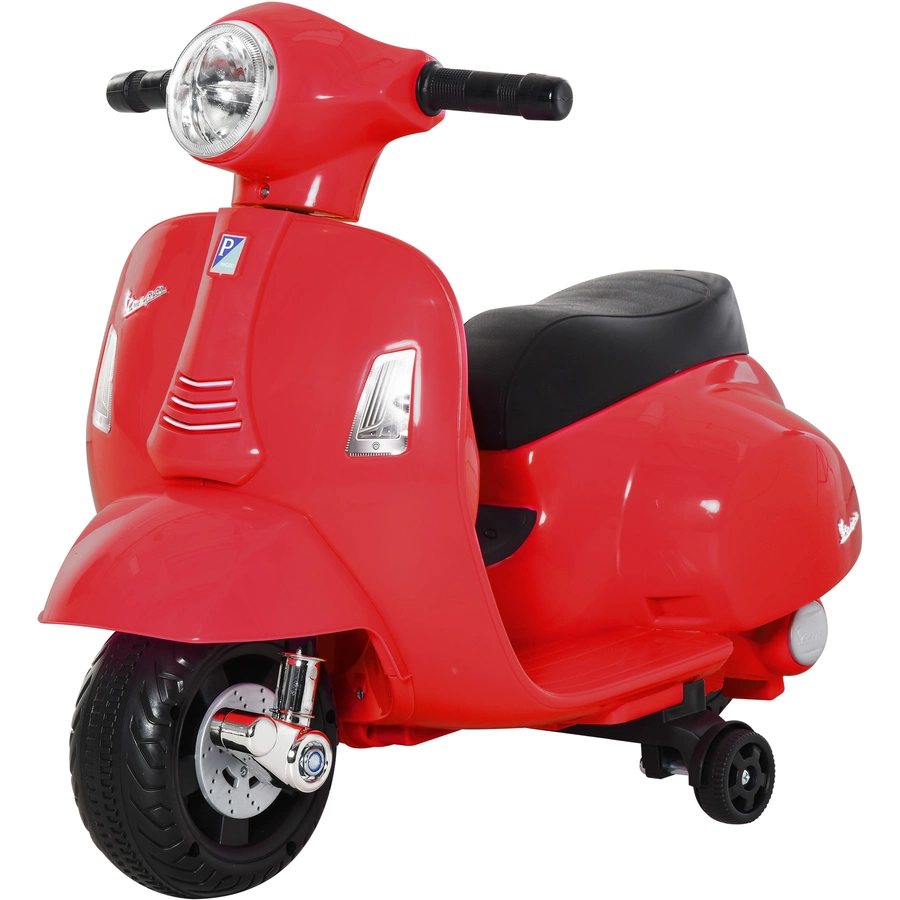 HOMCOM Elektrisches Kindermofa im Vespa Stil rot