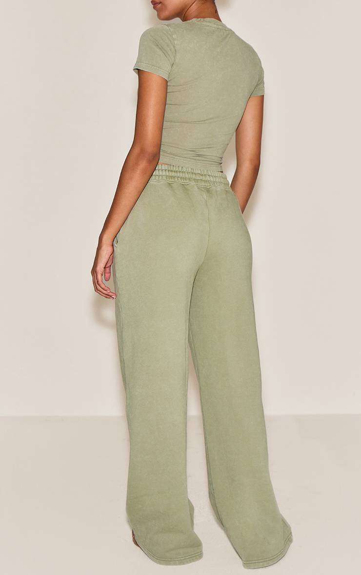 Vert Olive Joggers Larges Délavés