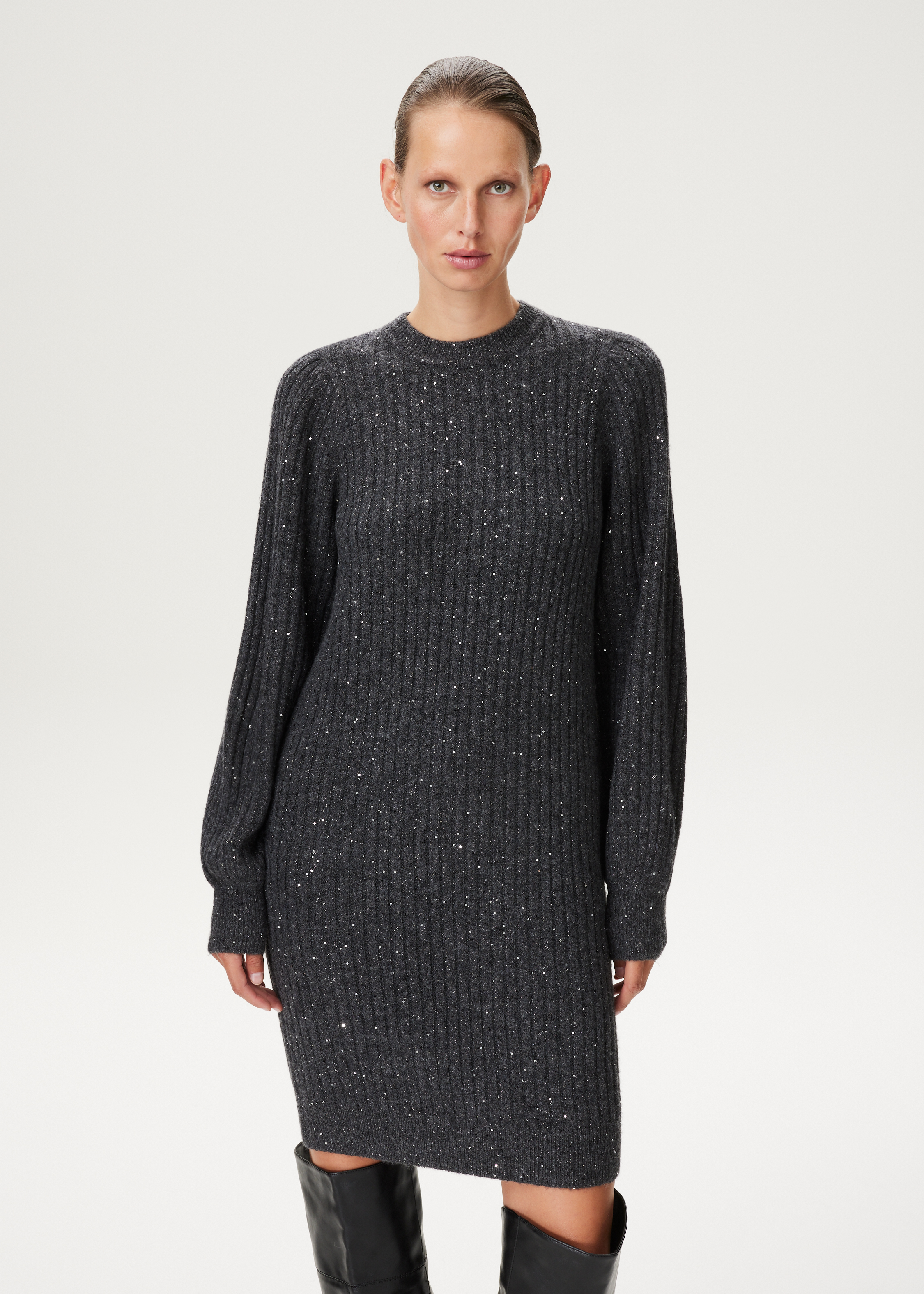 Ribgebreide jurk met glitter