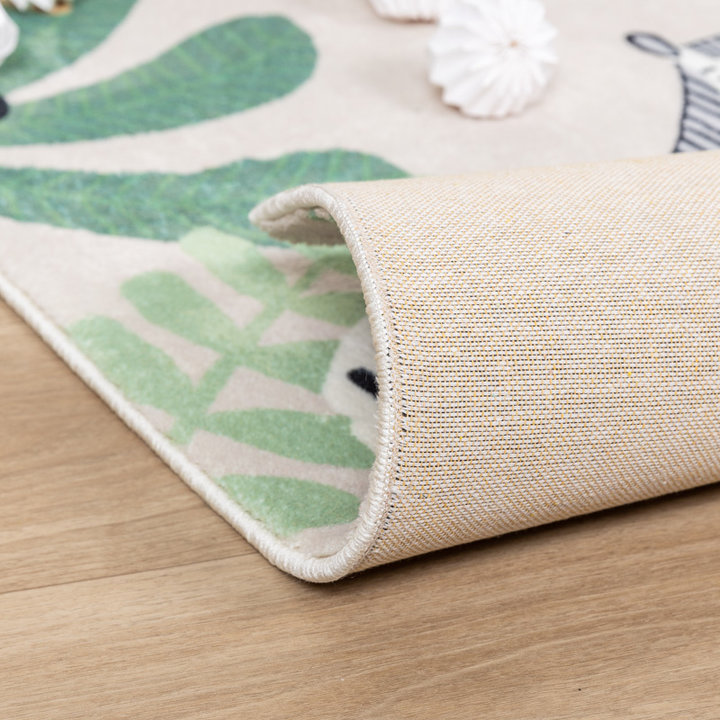 Kindervloerkleed - Jungle Giraffe Beige