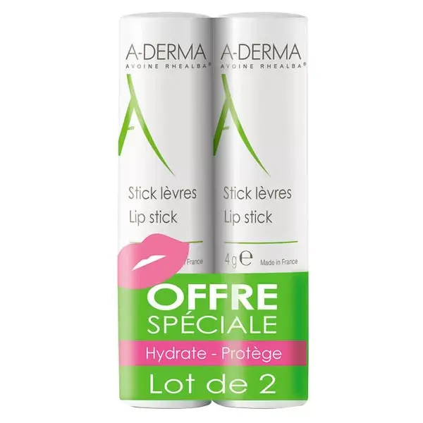 A-Derma Essentials Batons de Reparação Intensa, Pacote com 2 x 4g