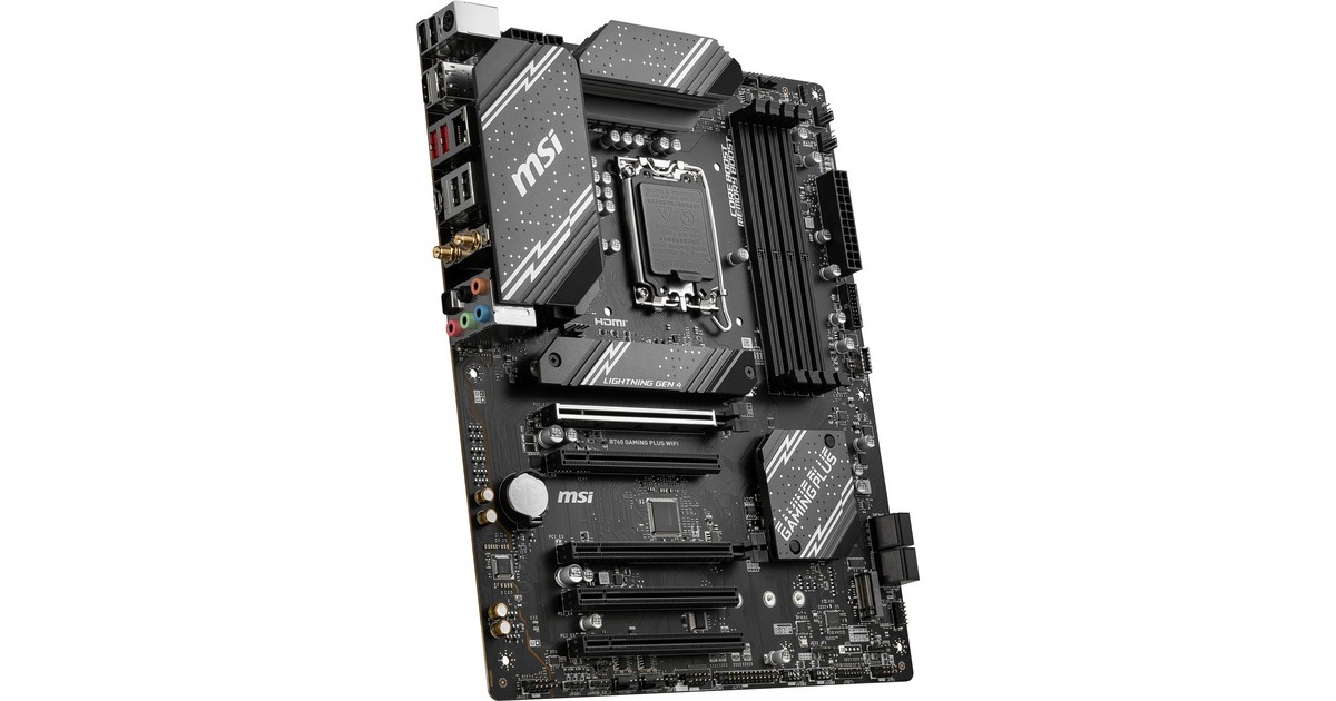MSIB760 GAMING PLUS WIFI socket 1700 moederbord  (Grijs/zwart, RAID, 2.5Gb-LAN, Wi-Fi 6E, BT, Sound, ATX)