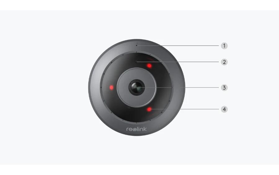 Netzwerkkamera Fisheye P520 PoE<br>6MP 360° Panorama Indoor Fisheye-Kamera mit Einbau-Sirene und Zwei-Wege-Audio