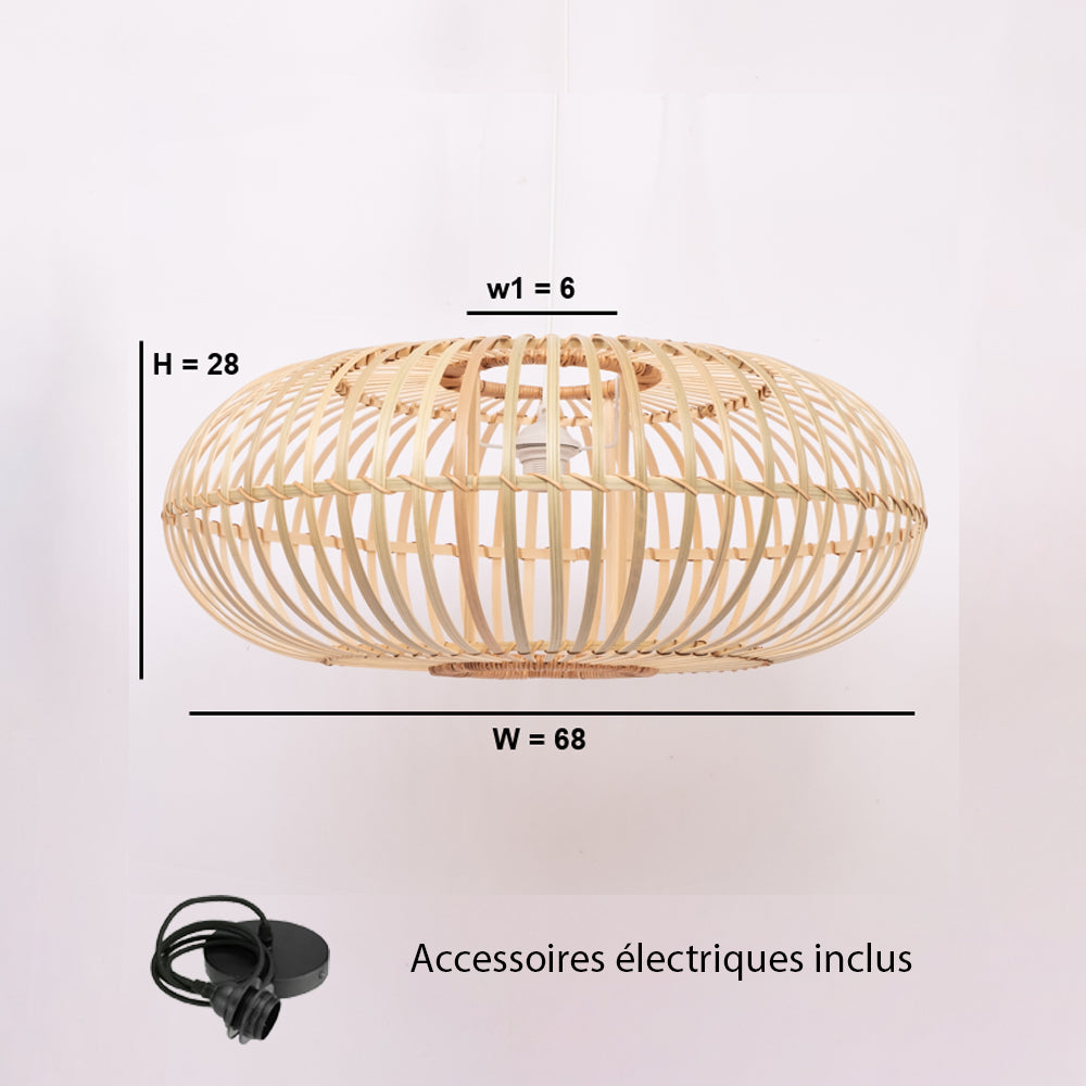 Abat-jour pour suspension - lou - bambou - naturel - cezare - ø68cm