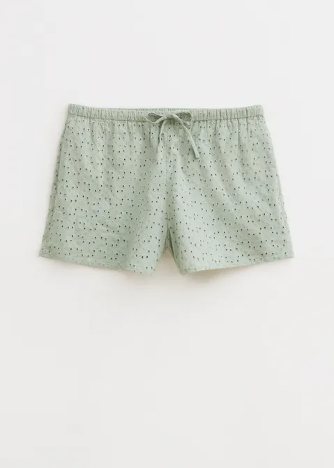 Broderie short groen (GRN.M)