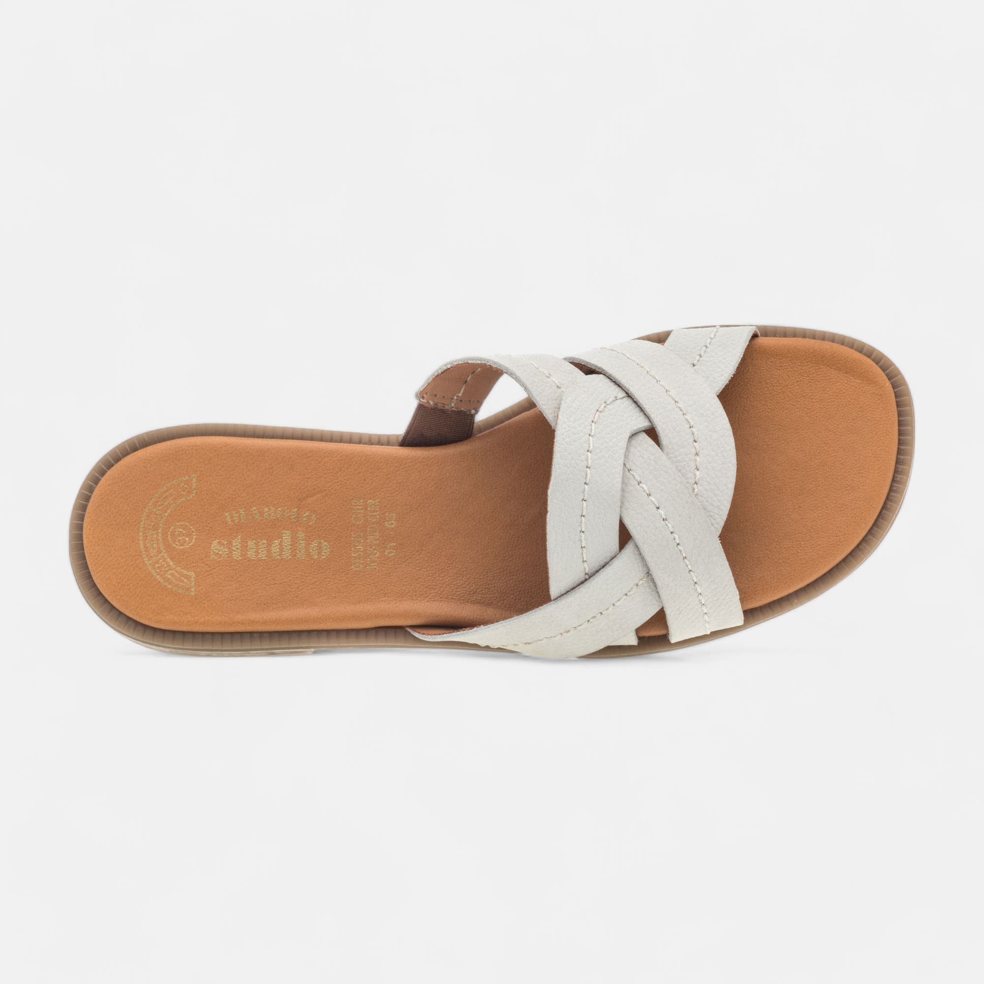 Mules Femme en cuir beige