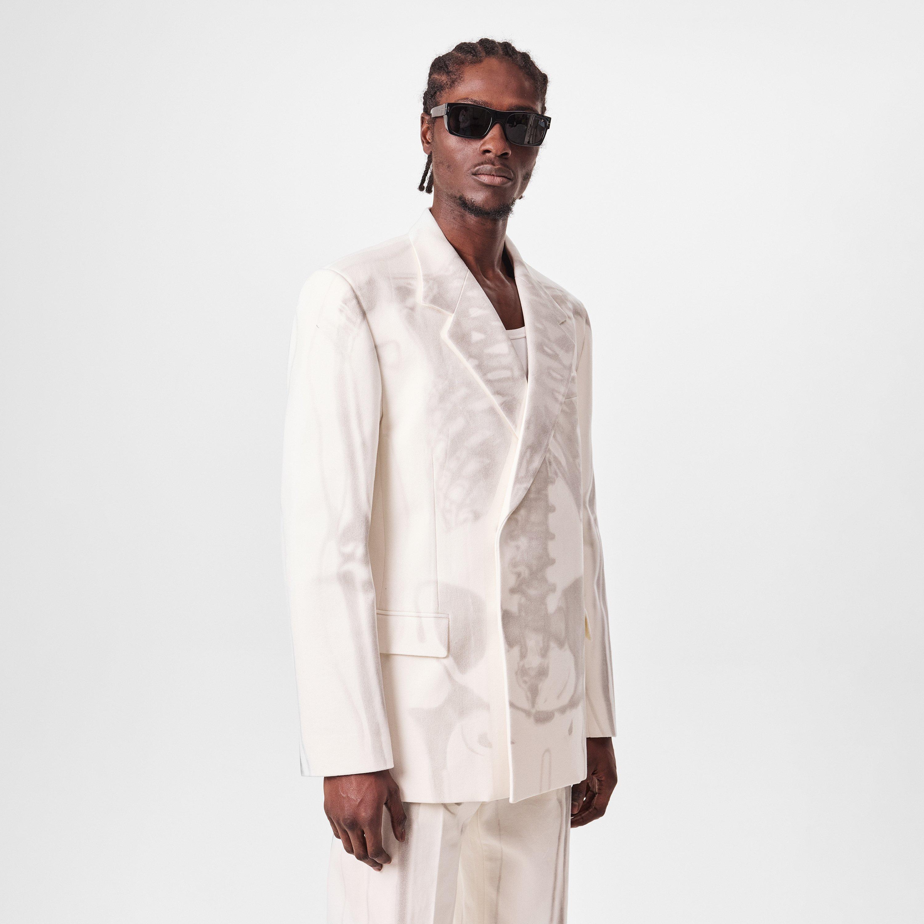 Off White Body Scan Relax Denim Double Jacket