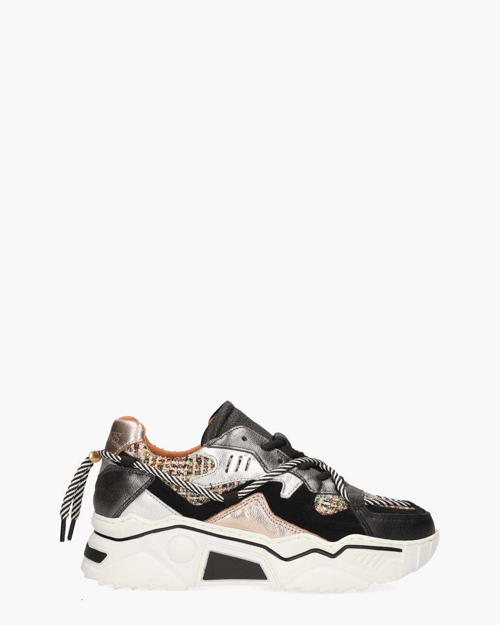 DWRS Label Jupiter Tweed Zwart/Multicolor Damessneakers