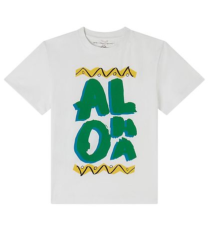 Stella McCartney Kids T-shirt - Hvid/ Grøn m. Print