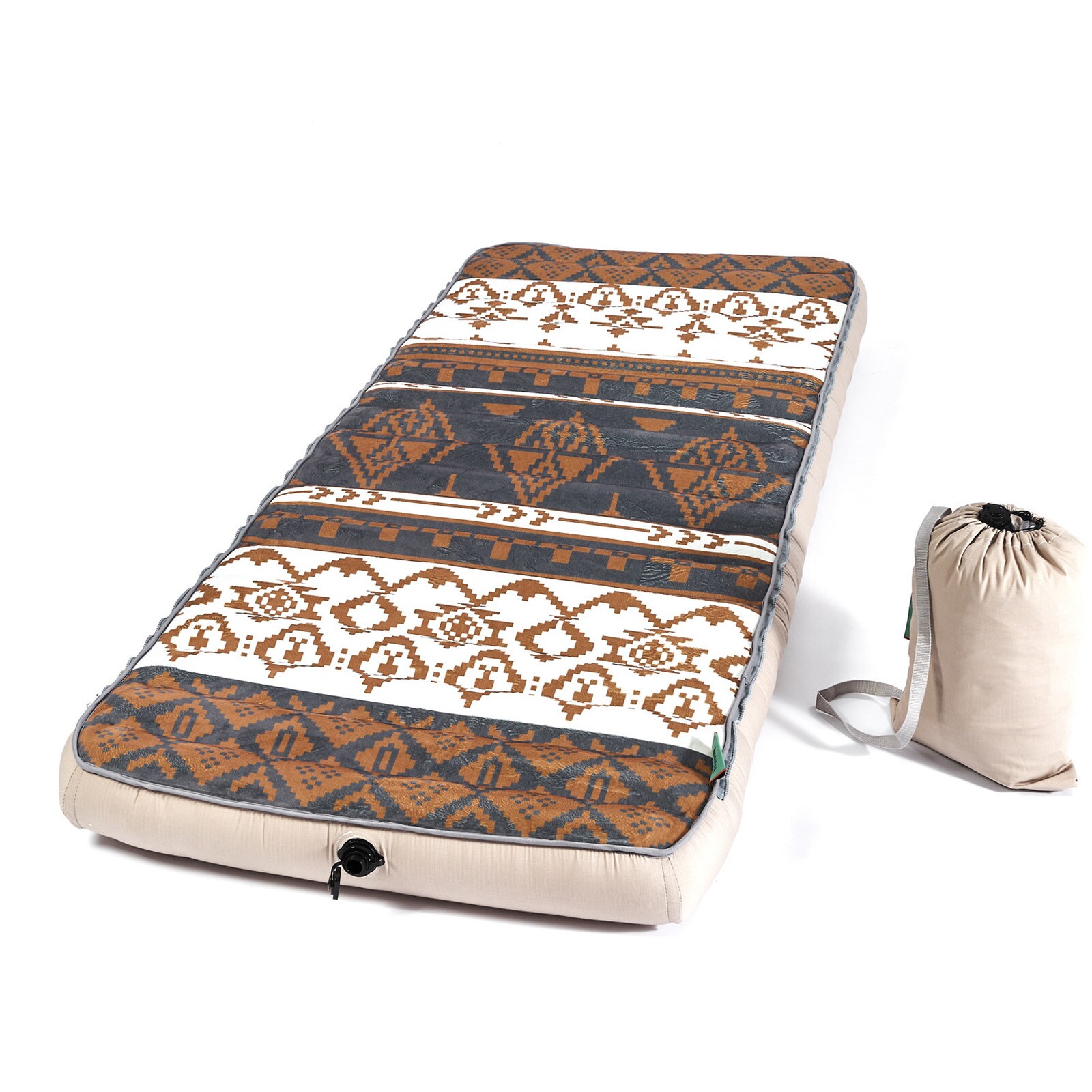 HUMAN COMFORT Luft Bett Chatou Print Isomatte Kasten Matratze Gäste Baumwolle Farbe: braun