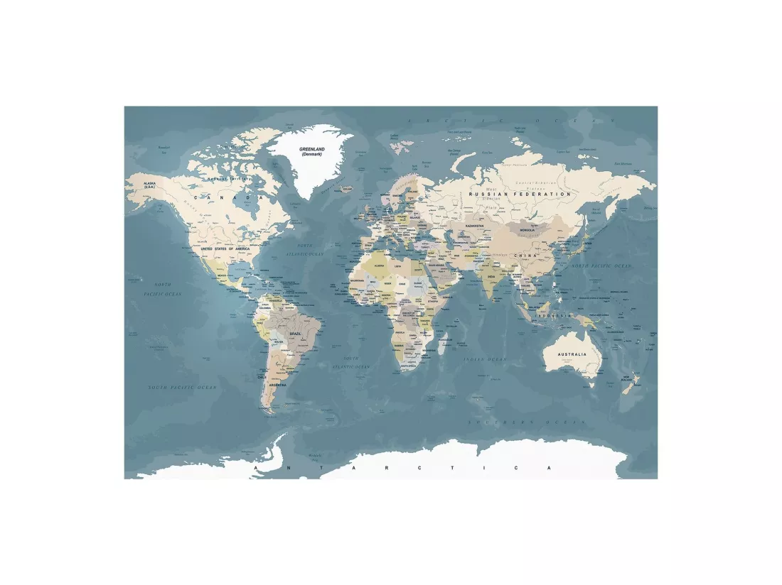 Papier peint carte du monde vintage - 300 x 210 cm