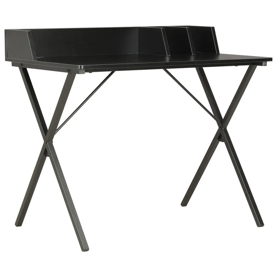 vidaXL - Computertafel - Zwart - Bewerkt hout