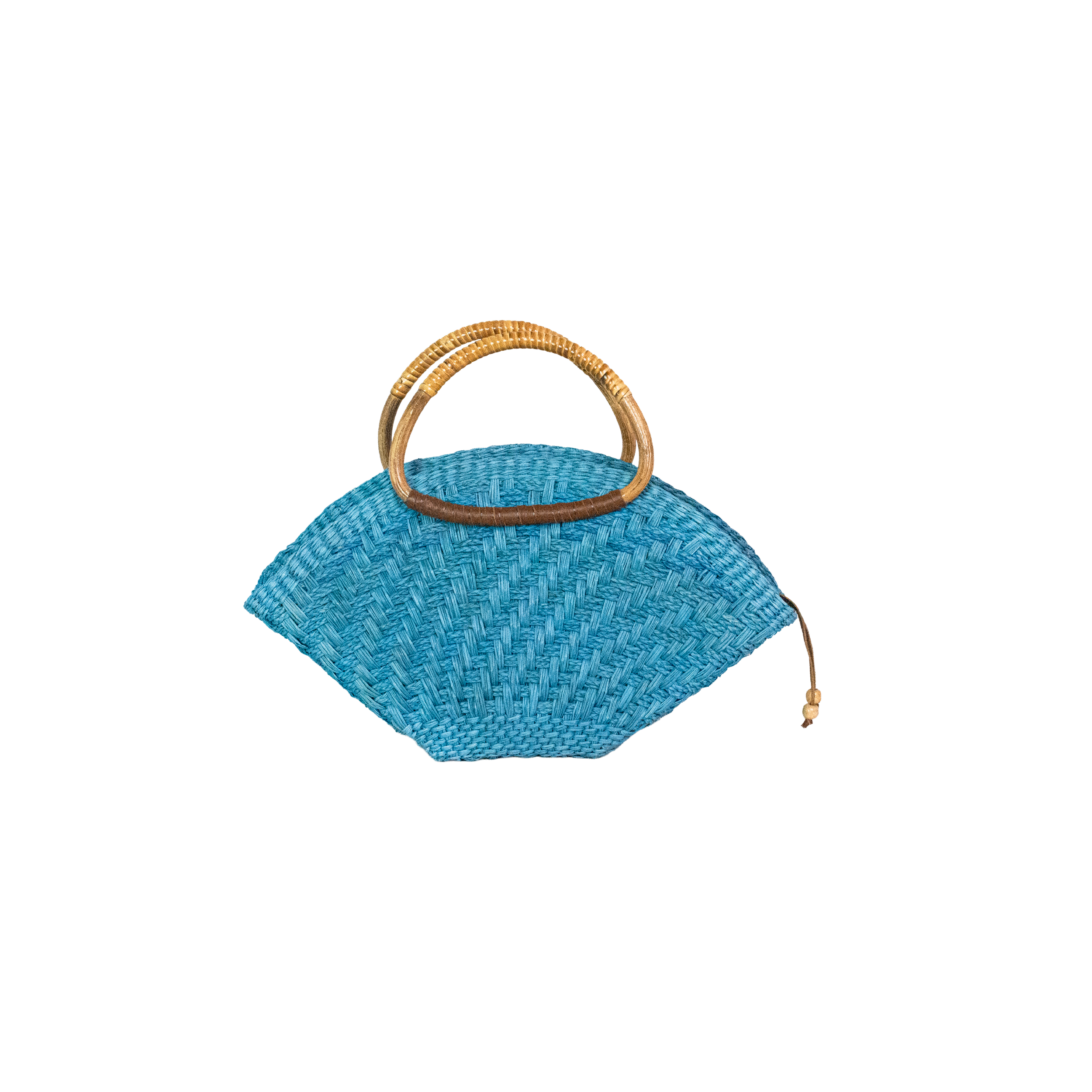 Mini panier en osier tressé épais avec anse en bambou